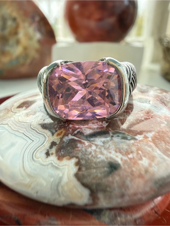 Jewelry - 925 Pink Cushion-Cut Ring
